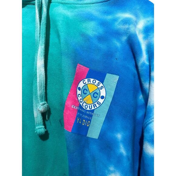 Cross Colours Men's Multicolor Tie Dye Long Sleeves Pullover Hoodie Size Large - Picture 4 of 5